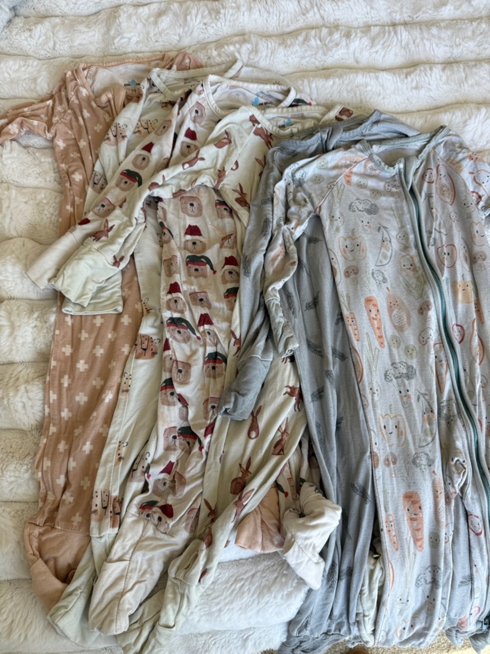 Neutral and Pastel Baby Sleepers - Assorted Prints